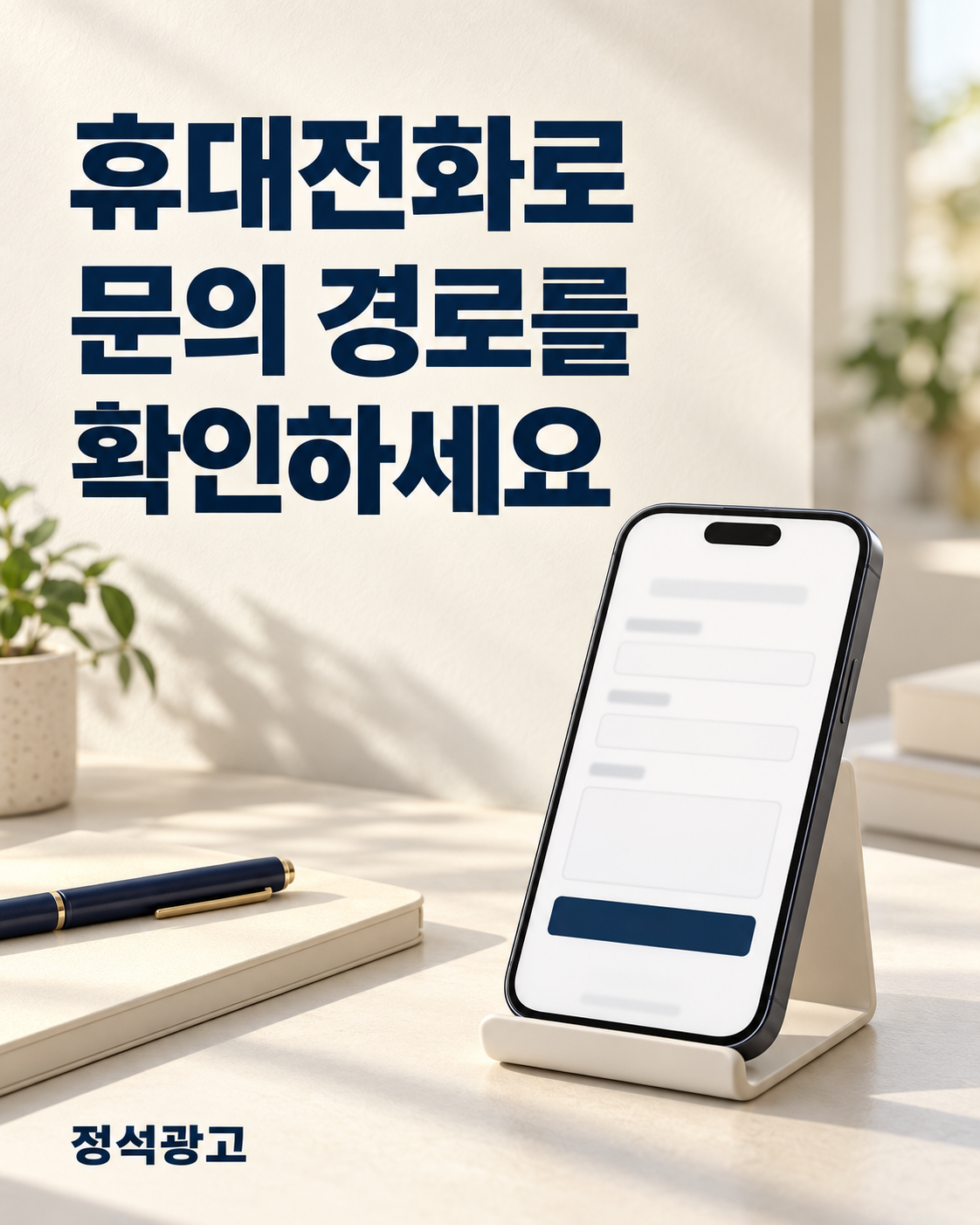 휴대전화로 문의 경로를 확인하세요