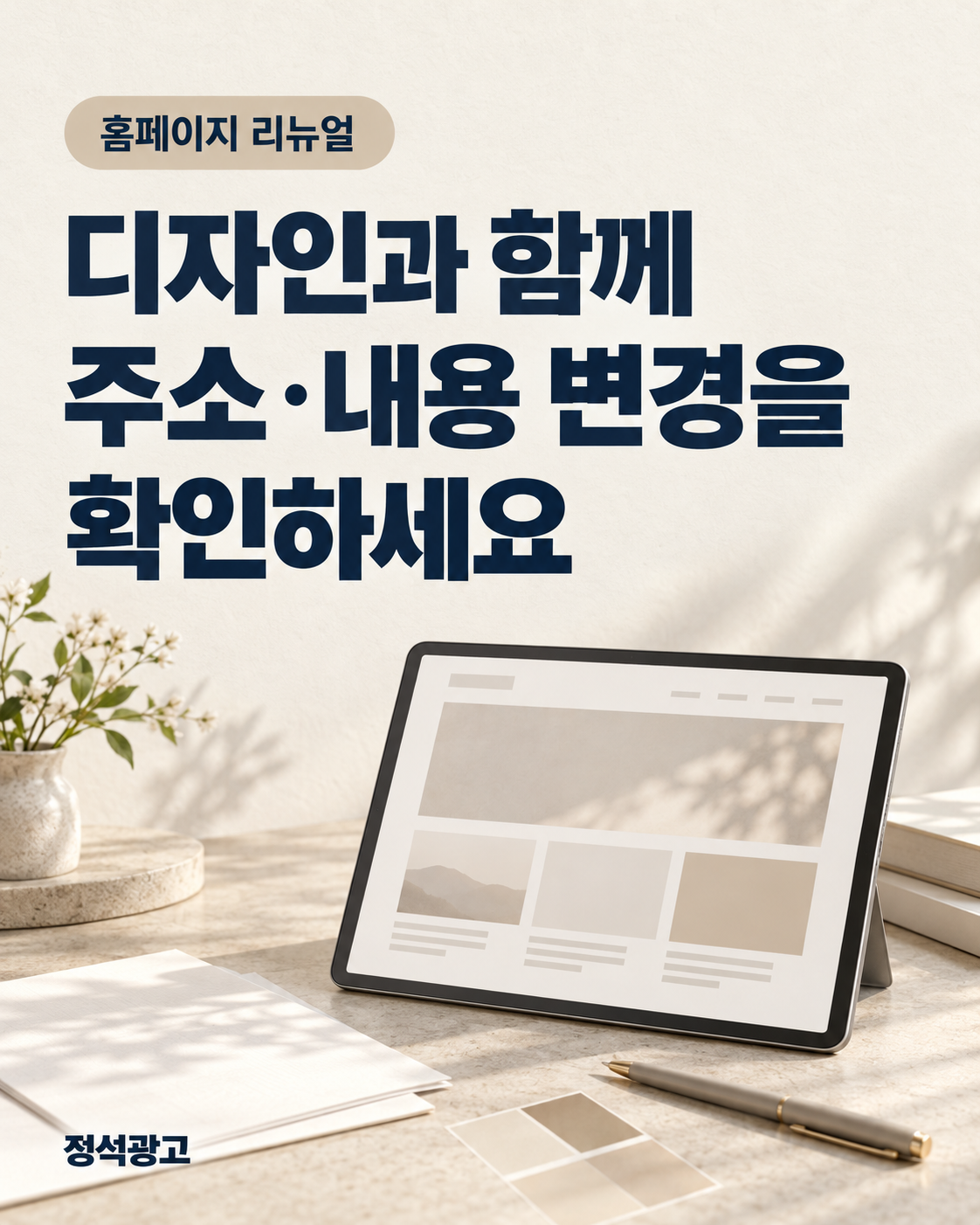 디자인과 함께 주소·내용 변경을 확인하세요