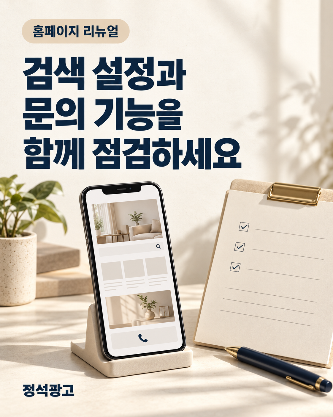 검색 설정과 문의 기능을 함께 점검하세요