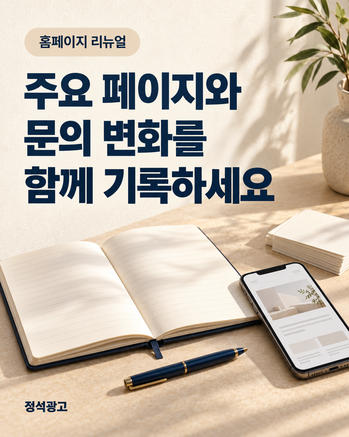 주요 페이지와 문의 변화를 함께 기록하세요