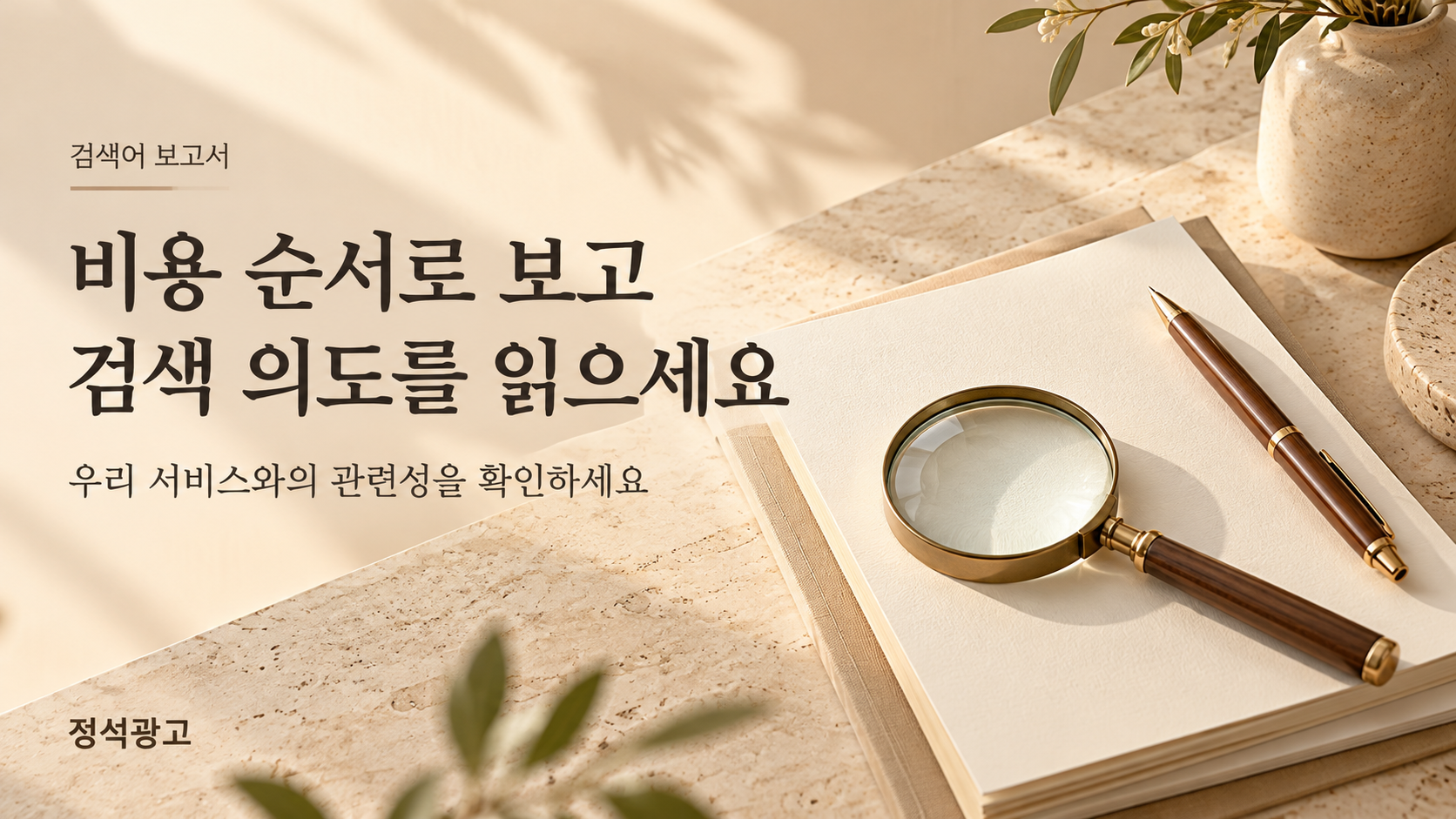 비용 순서로 보고 검색 의도와 서비스 관련성을 확인
