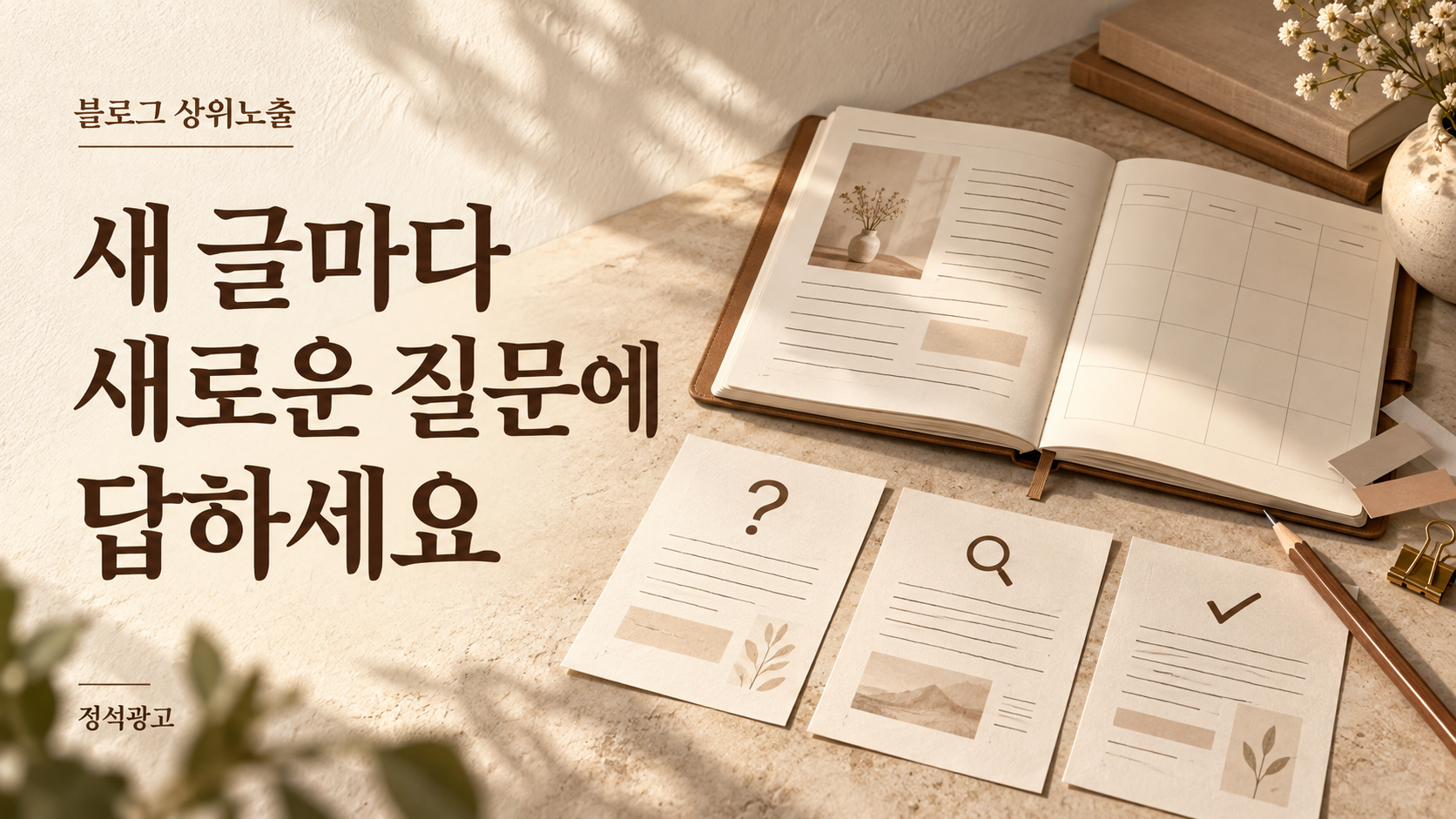 새 글마다 새로운 질문에 답하세요 새 글마다 새로운 질문에 답하세요