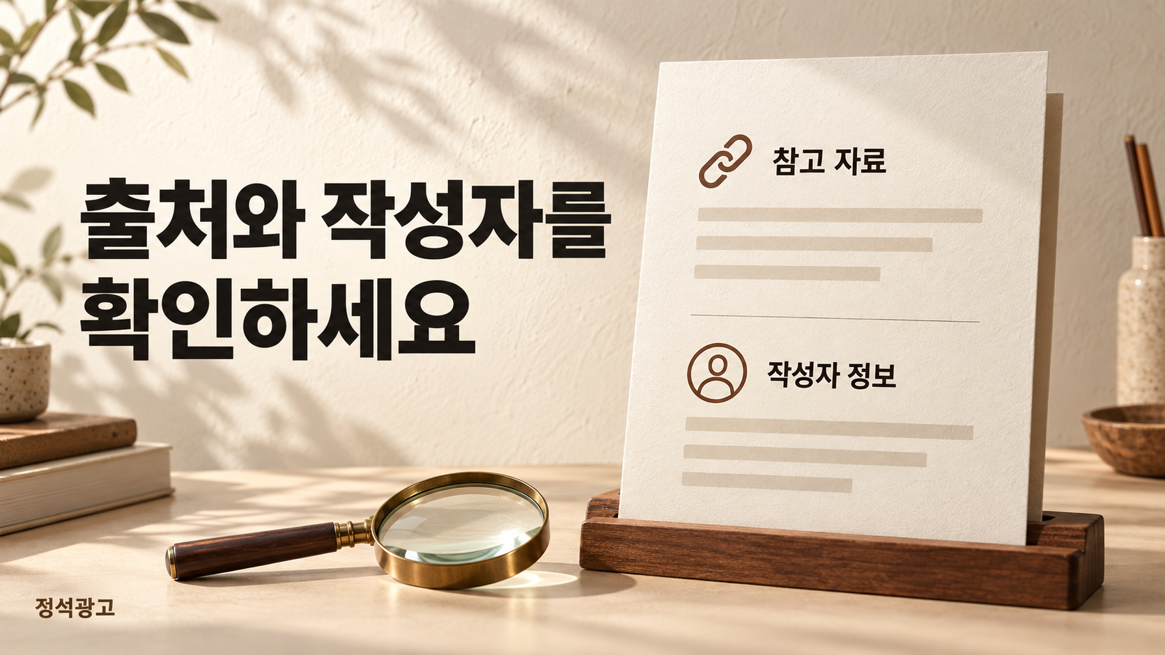 출처와 작성자를 확인하세요 — 참고 자료와 작성자 정보