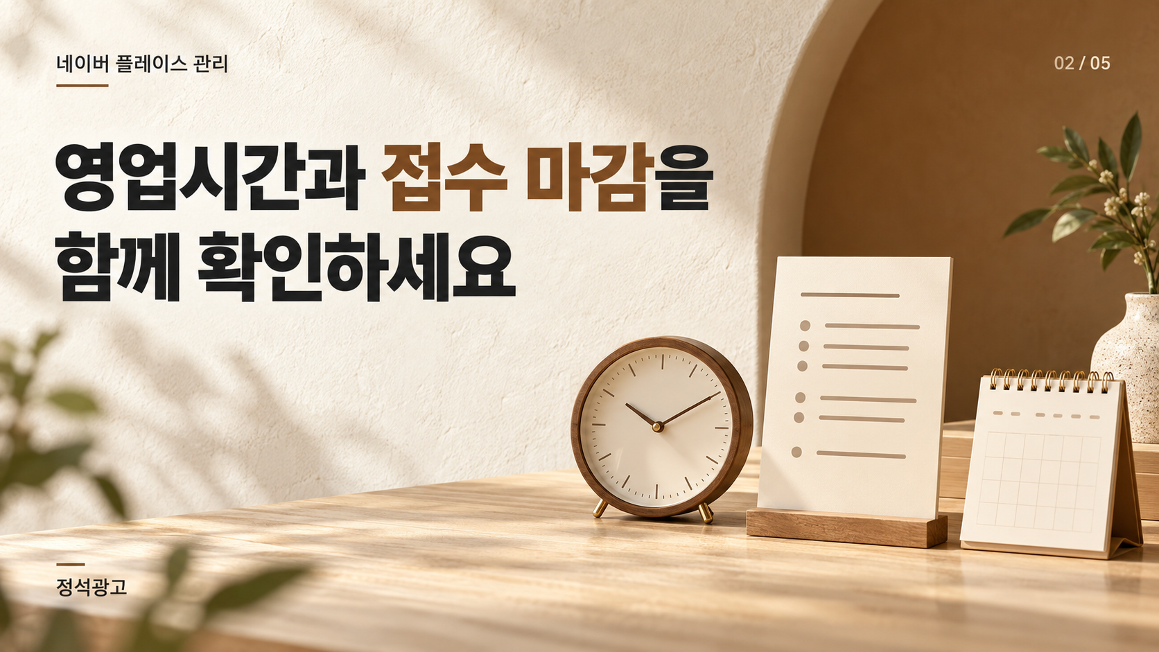 영업시간과 접수 마감을 함께 확인하세요