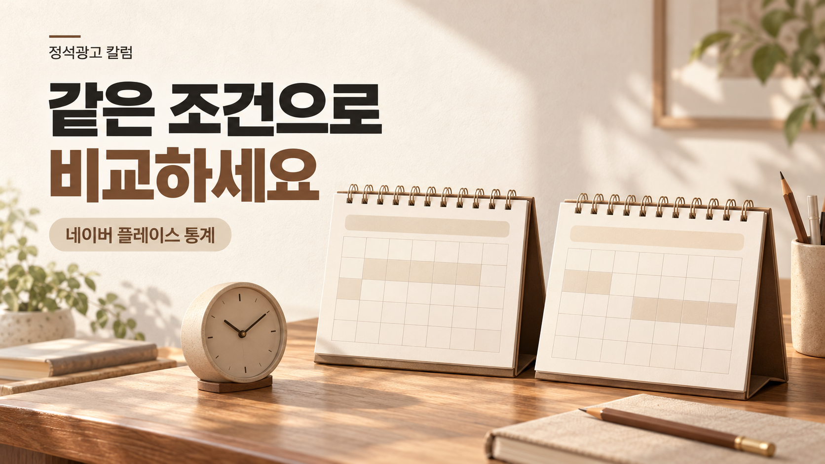 같은 조건으로 비교하세요