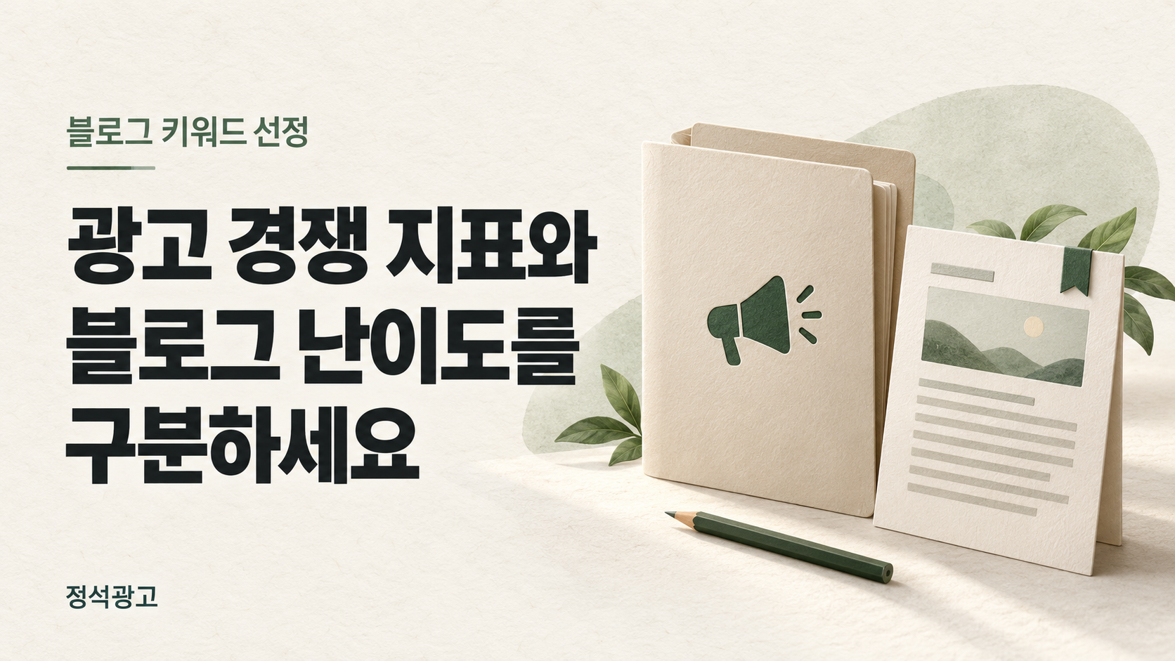 광고 경쟁 지표와 블로그 난이도를 구분하세요