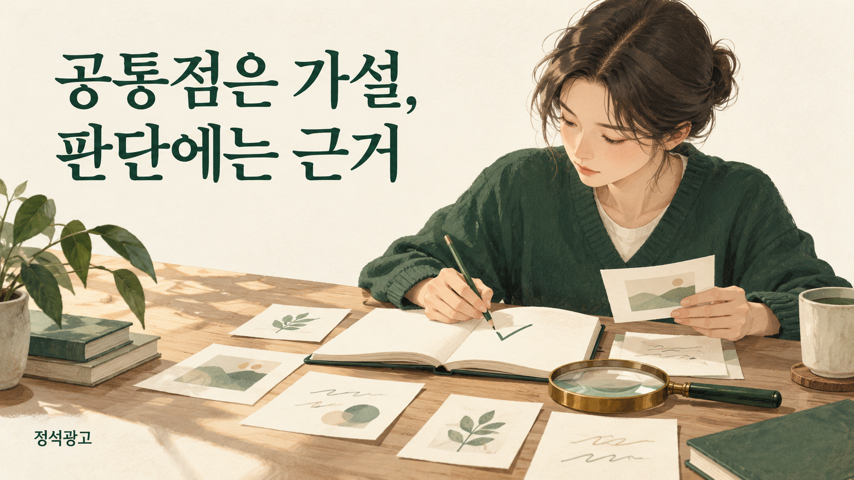 관찰 자료를 모아 판단의 근거를 확인하는 모습