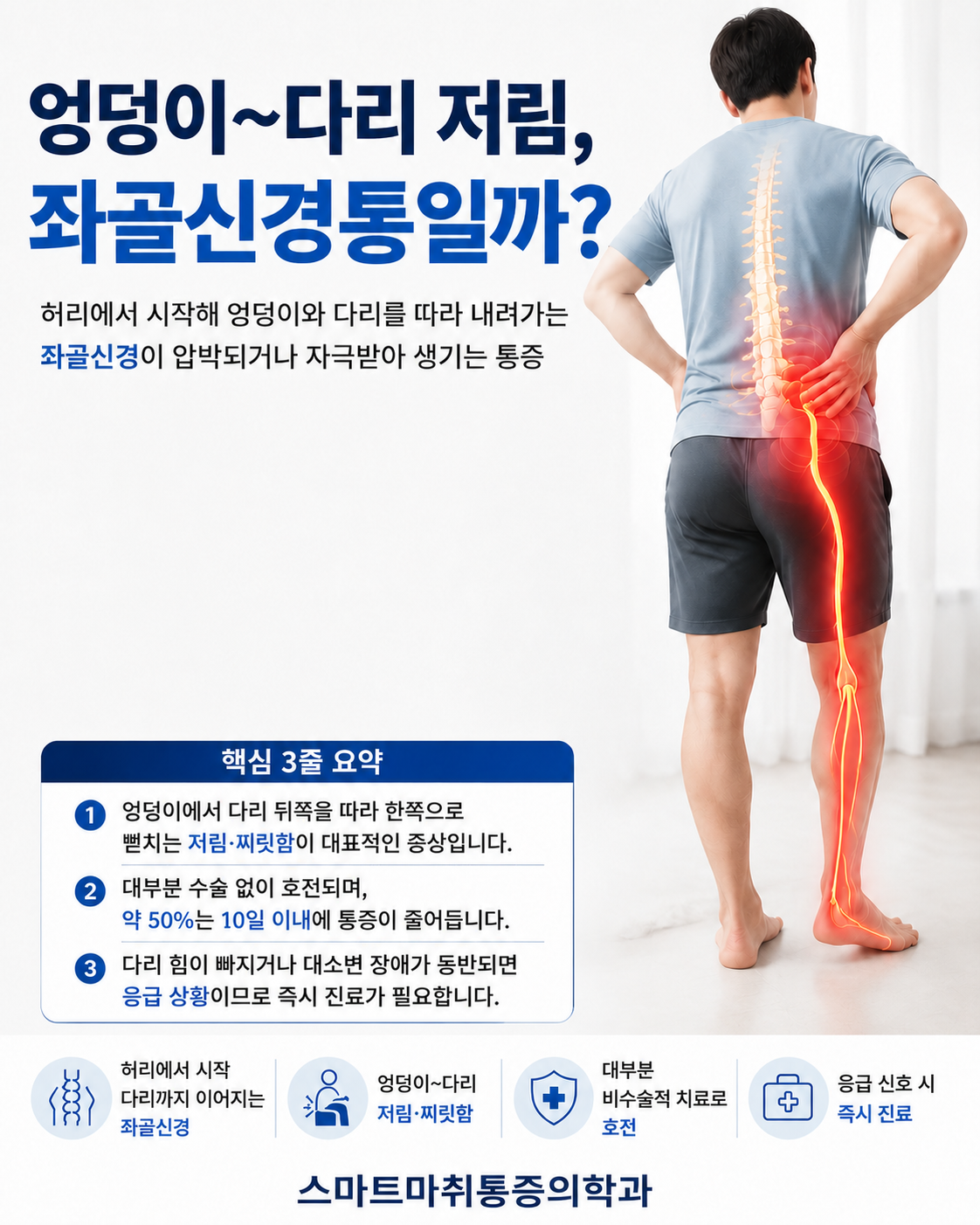 엉덩이~다리 저림, 좌골신경통일까